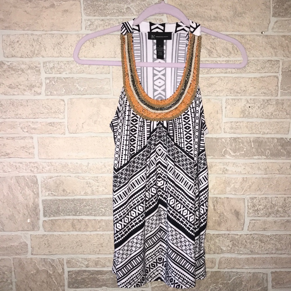 ✅INC Tank Top with beaded neckline